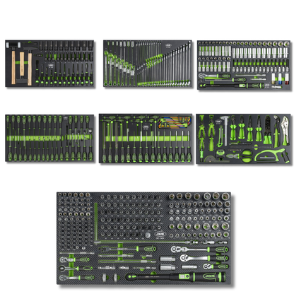 JBM - Wózek narzędziowy 8 szuflad z wyposażeniem 468 elementów (Carbon EVA)