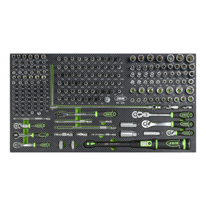 JBM - Wózek narzędziowy 8 szuflad z wyposażeniem 468 elementów (Carbon EVA)